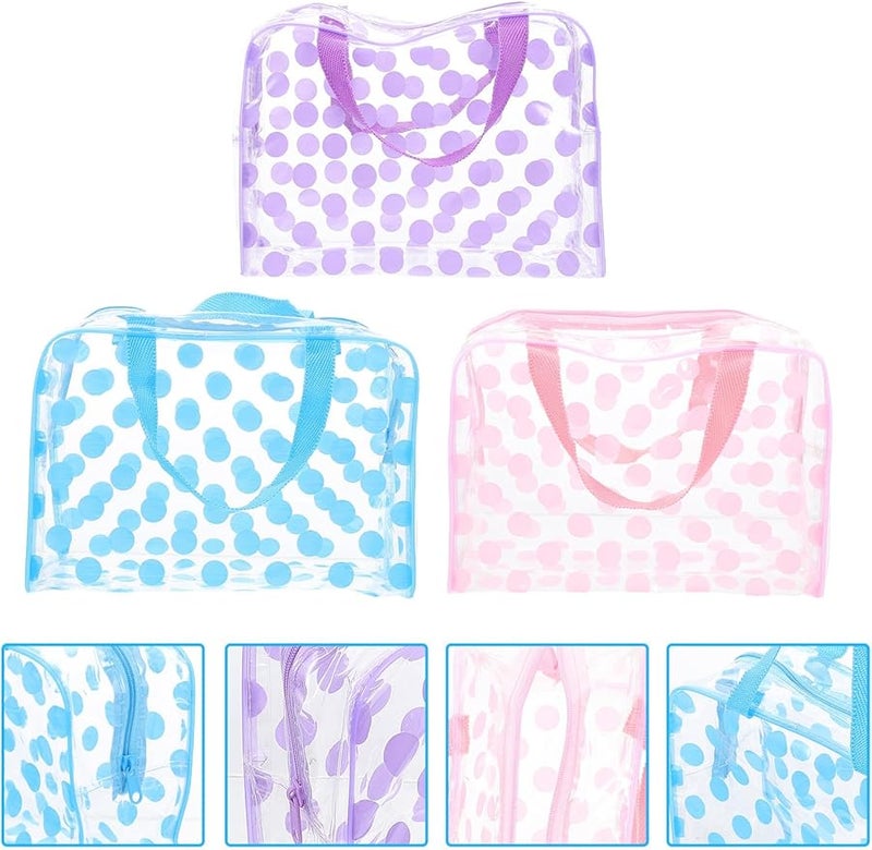 3pcs PVC Waterproof Cosmetic Travel Organizer Bags For Women Makeup Toiletry Pouches - Image 5